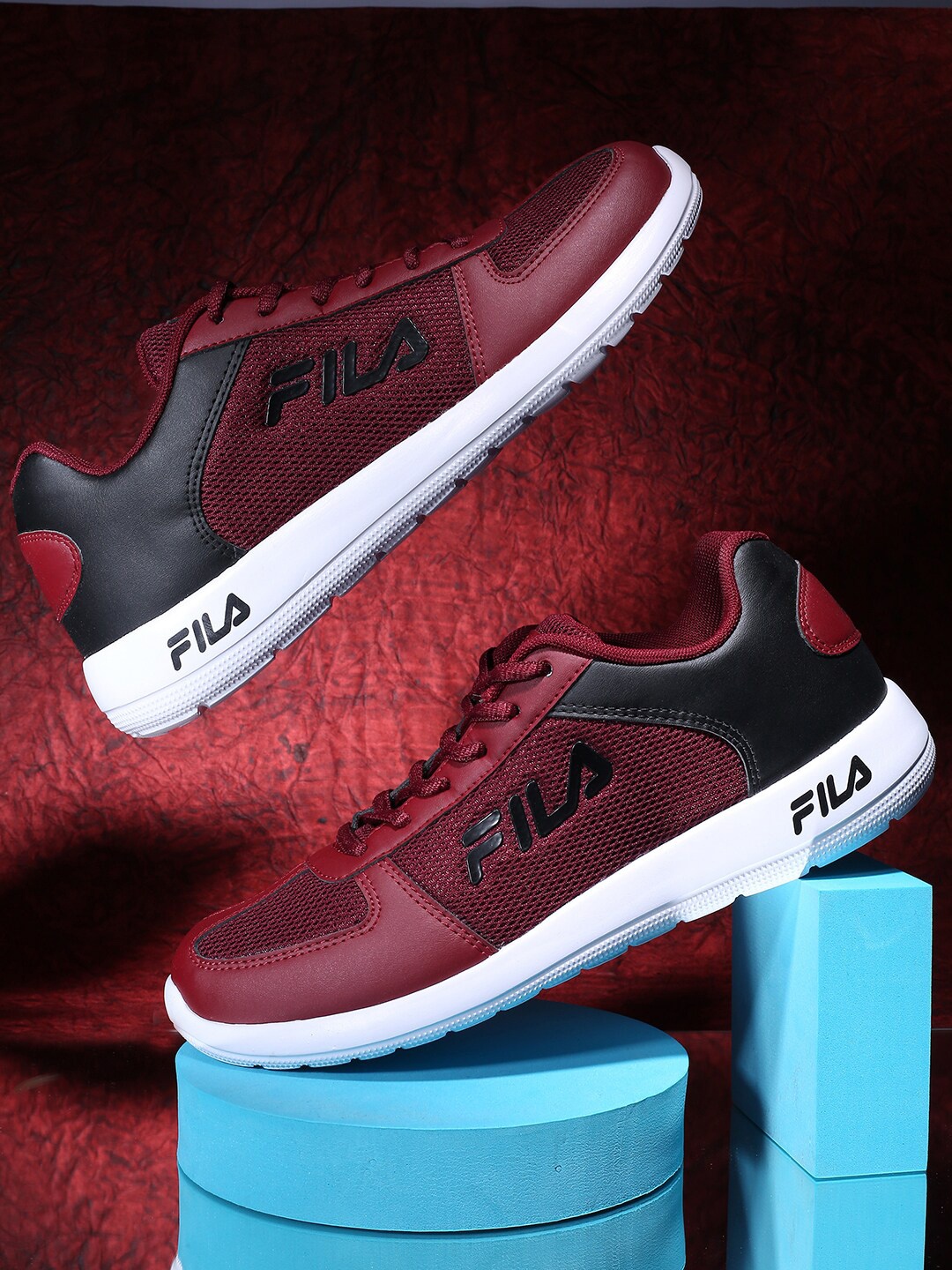 

FILA Men Lace-Ups Running Sports Shoes, Red