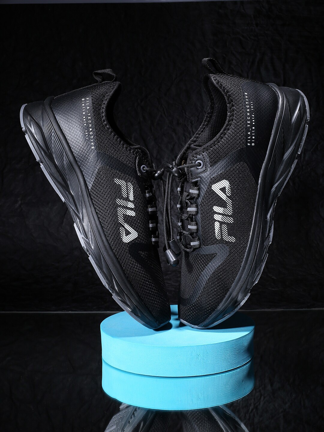 

FILA Men Timekeeper Running Sports Shoes, Black