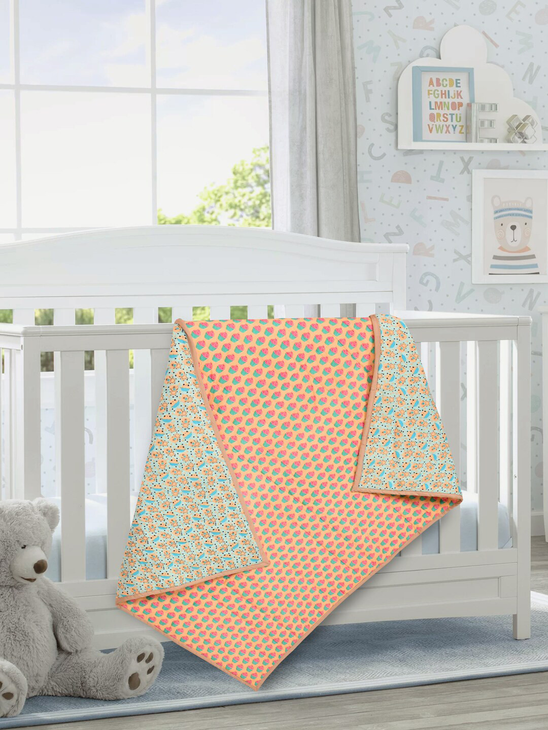 

Gulaab Jaipur Orange & Pink Printed AC Room 450 GSM Single Cotton Bed Dohar