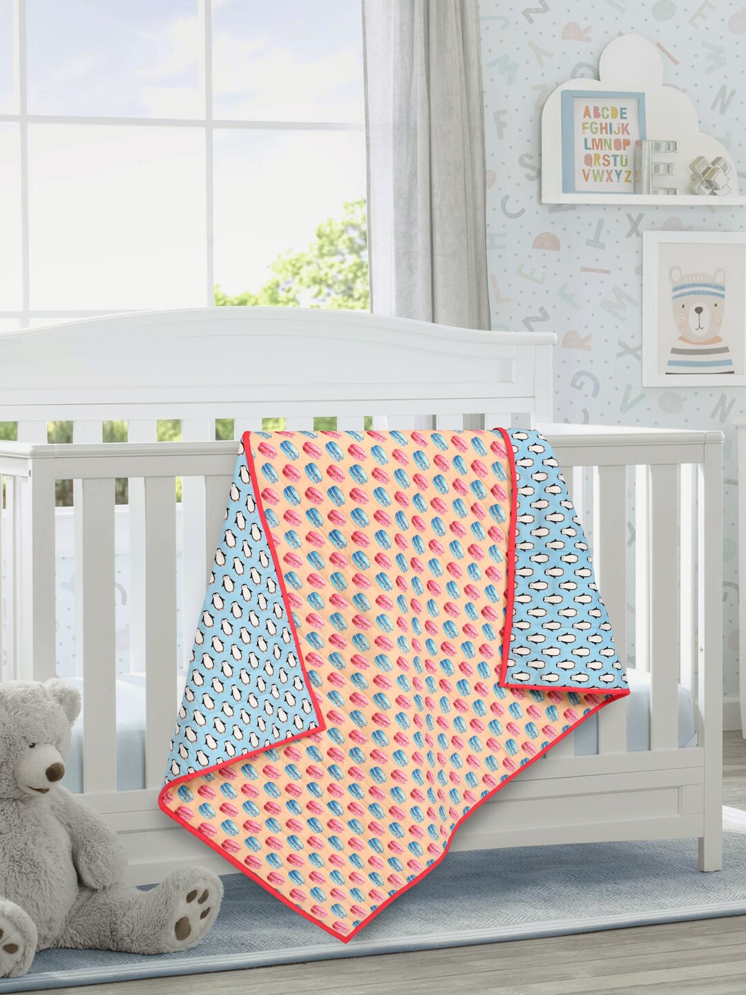 

Gulaab Jaipur Pink & Blue Printed AC Room 450 GSM Single Cotton Bed Dohar