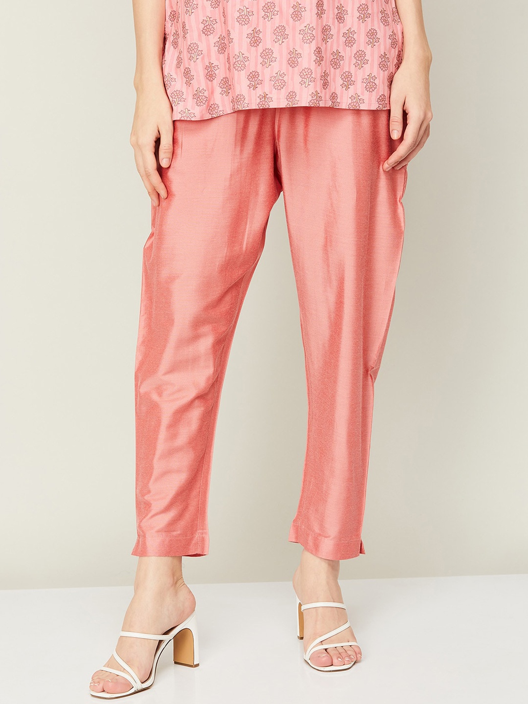 

Melange by Lifestyle Women Solid Trousers, Pink