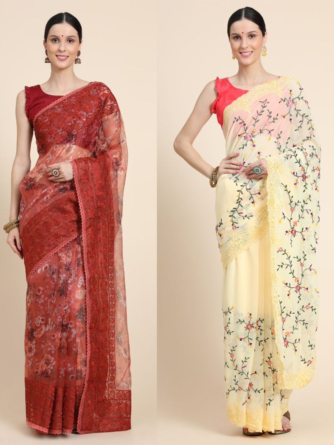 

Vastrasky Global Embroidered Mysore Silk Saree, Maroon