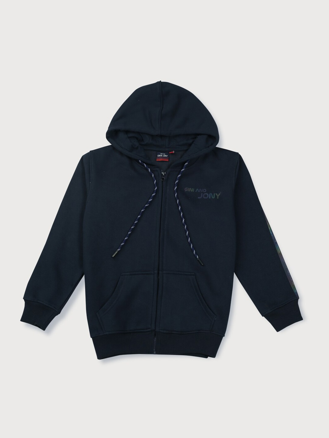 

Gini and Jony Boys Fleece Hooded Bomber Jacket, Navy blue