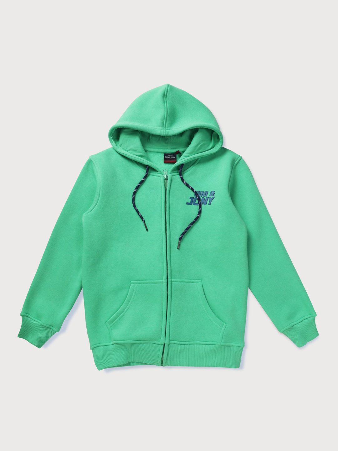 

Gini and Jony Boys Front Open Hooded Fleece Sweatshirt, Sea green