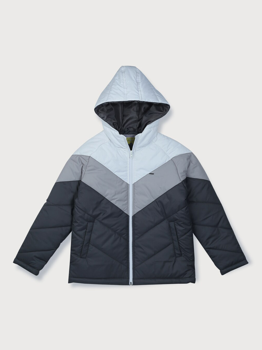 

Gini and Jony Boys Colourblocked Hooded Padded Jacket, Black