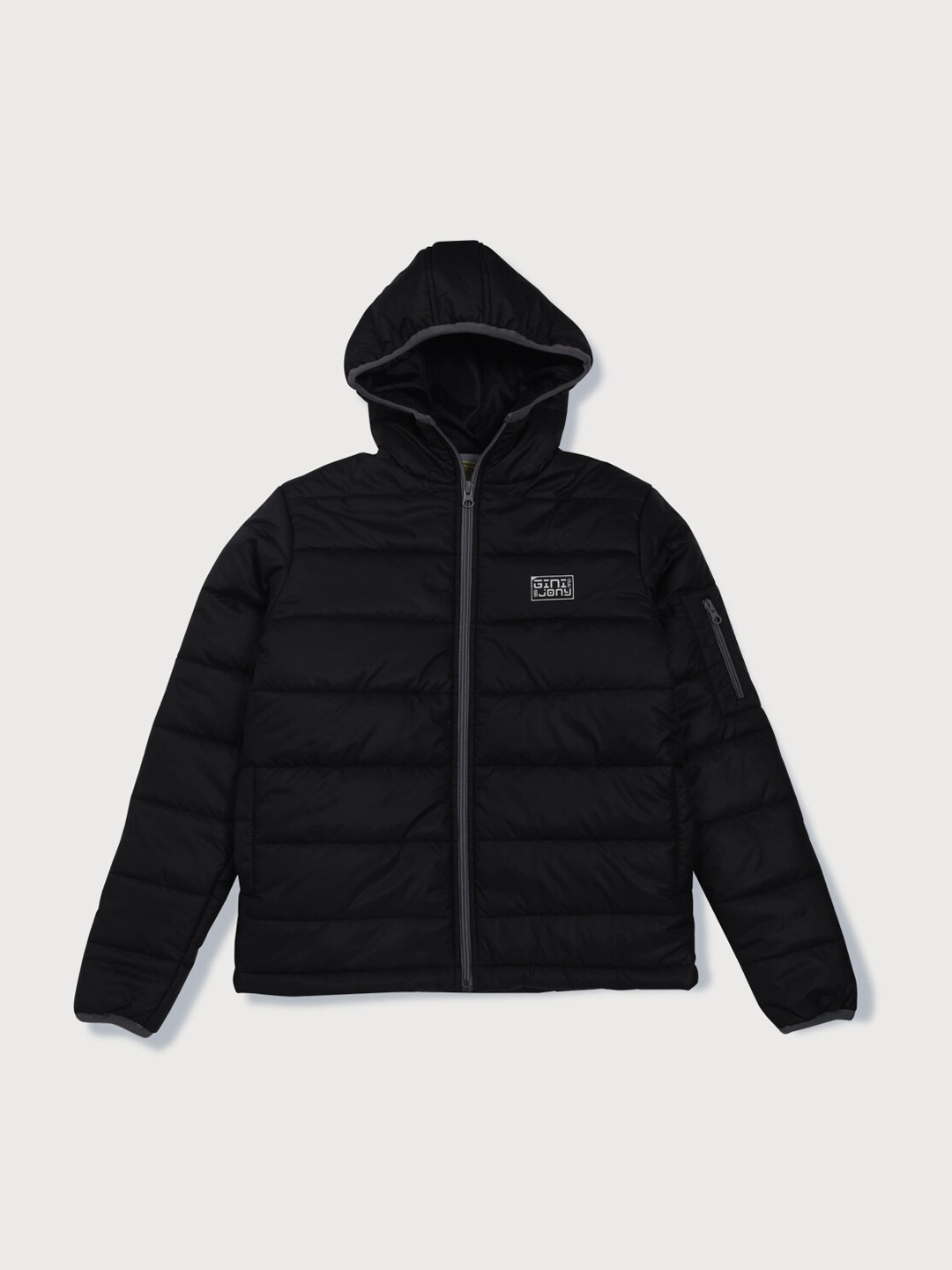 

Gini and Jony Boys Hooded Puffer Jacket, Black