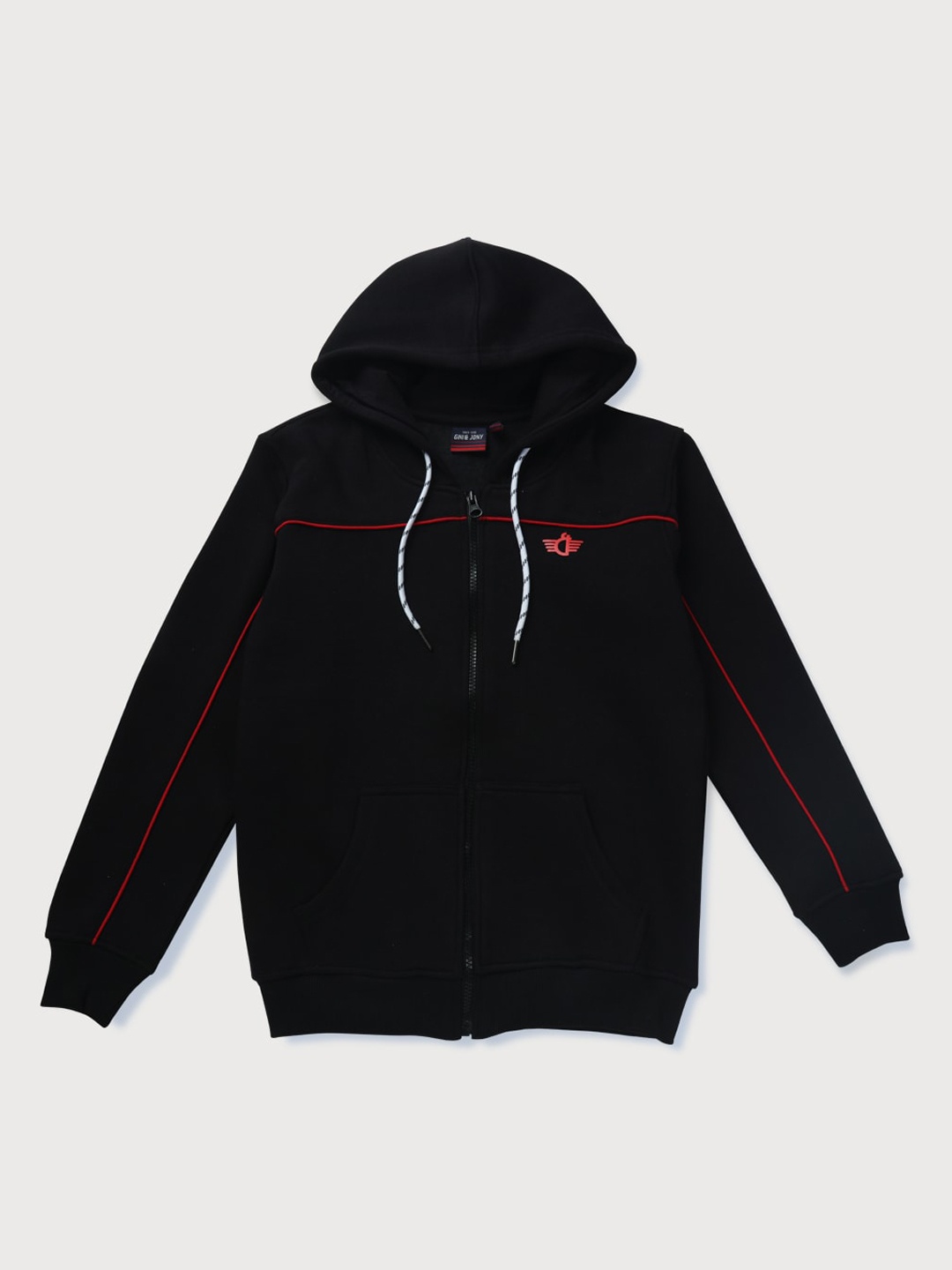 

Gini and Jony Boys Hooded Fleece Sporty Jacket, Black