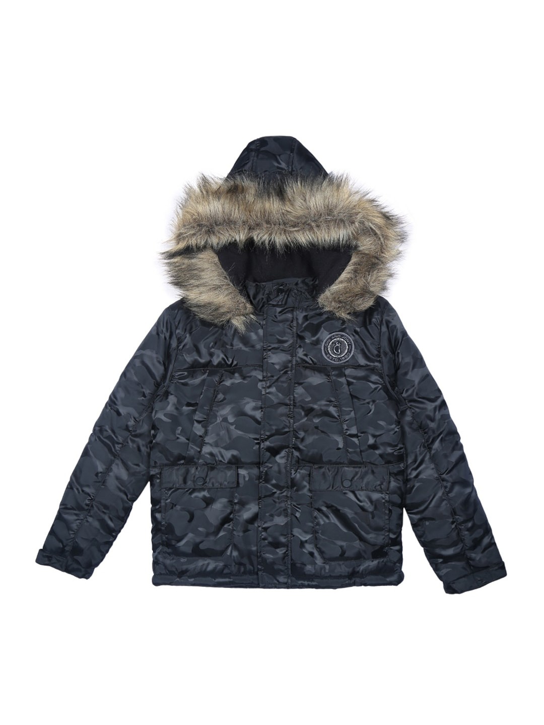 

Gini and Jony Boys Camouflage Parka Jacket, Black