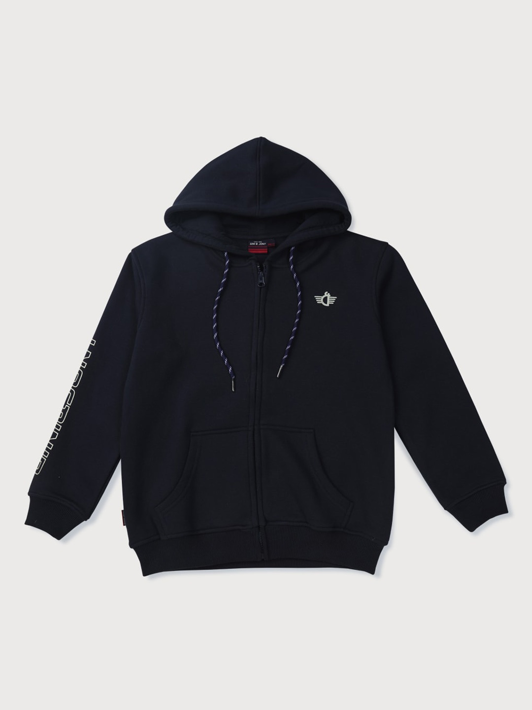 

Gini and Jony Boys Solid Hooded Sweatshirt, Navy blue
