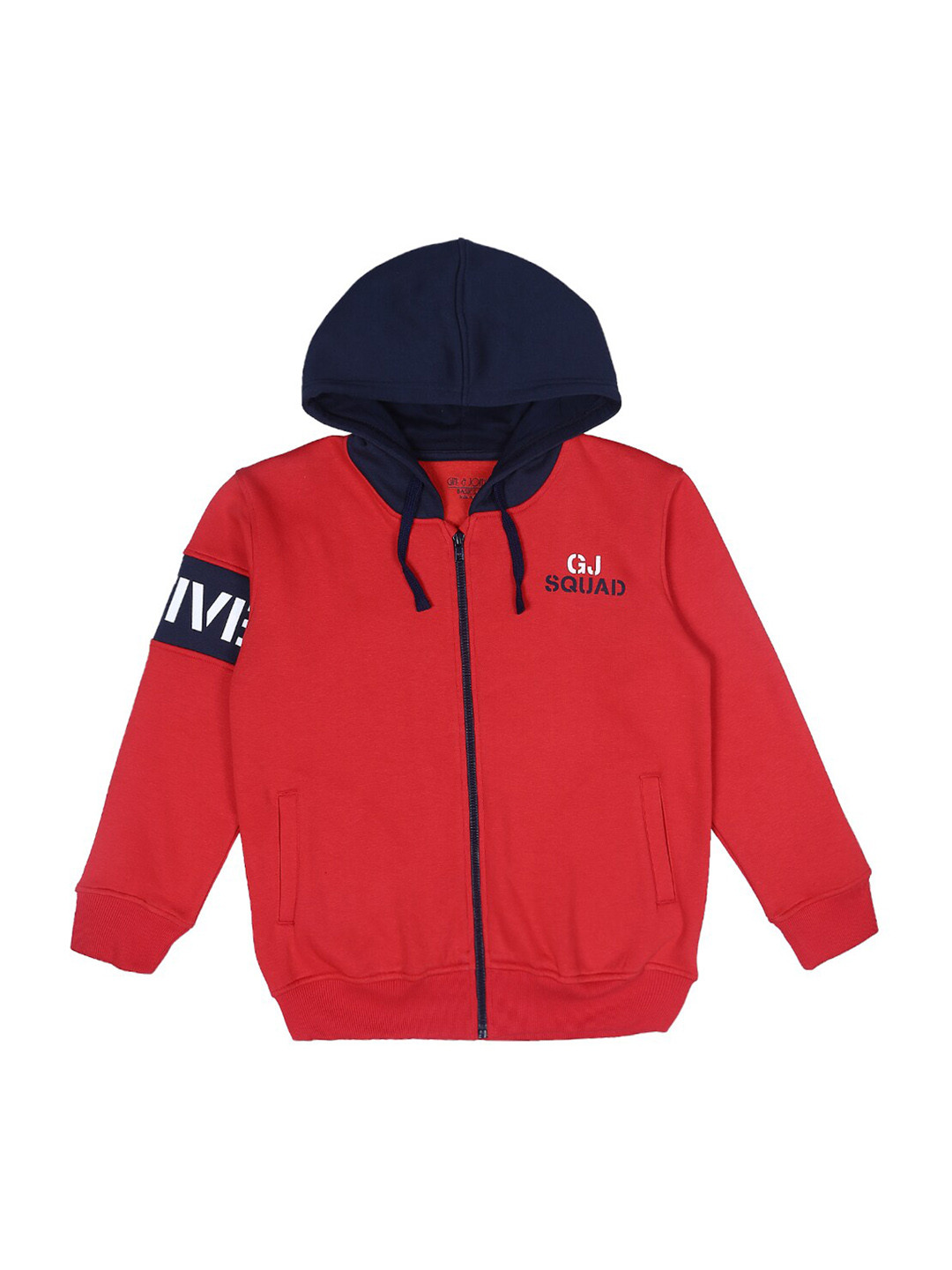 

Gini and Jony Kids Boys Fleece Solid Hooded Sweatshirt, Red