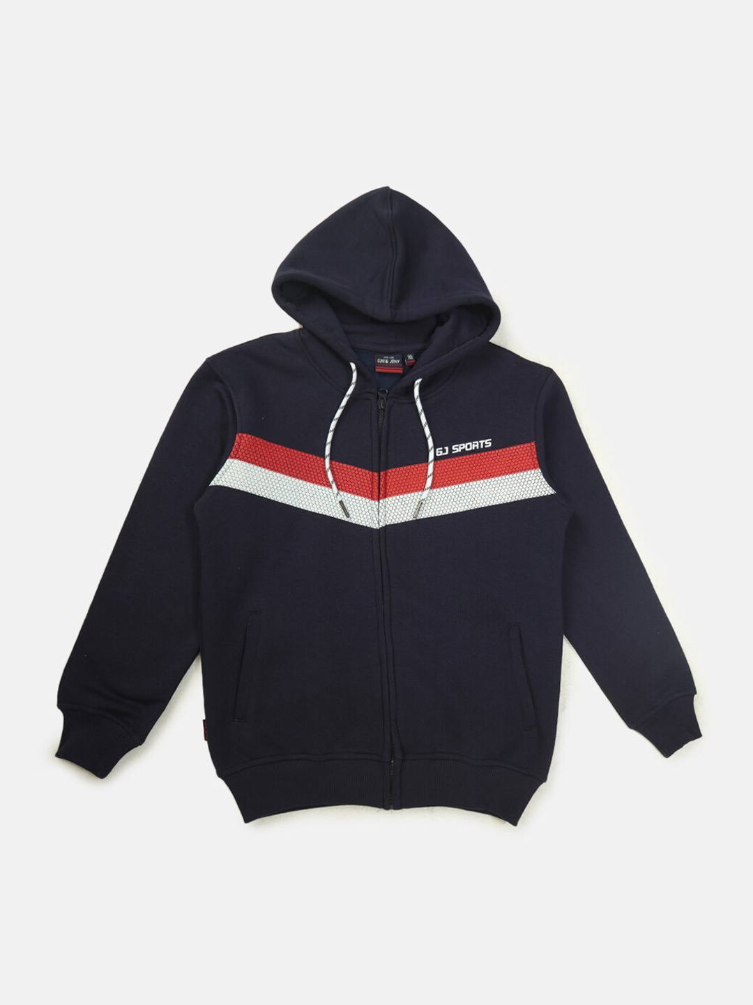 

Gini and Jony Boys Striped Fleece Hooded Bomber Jacket, Navy blue