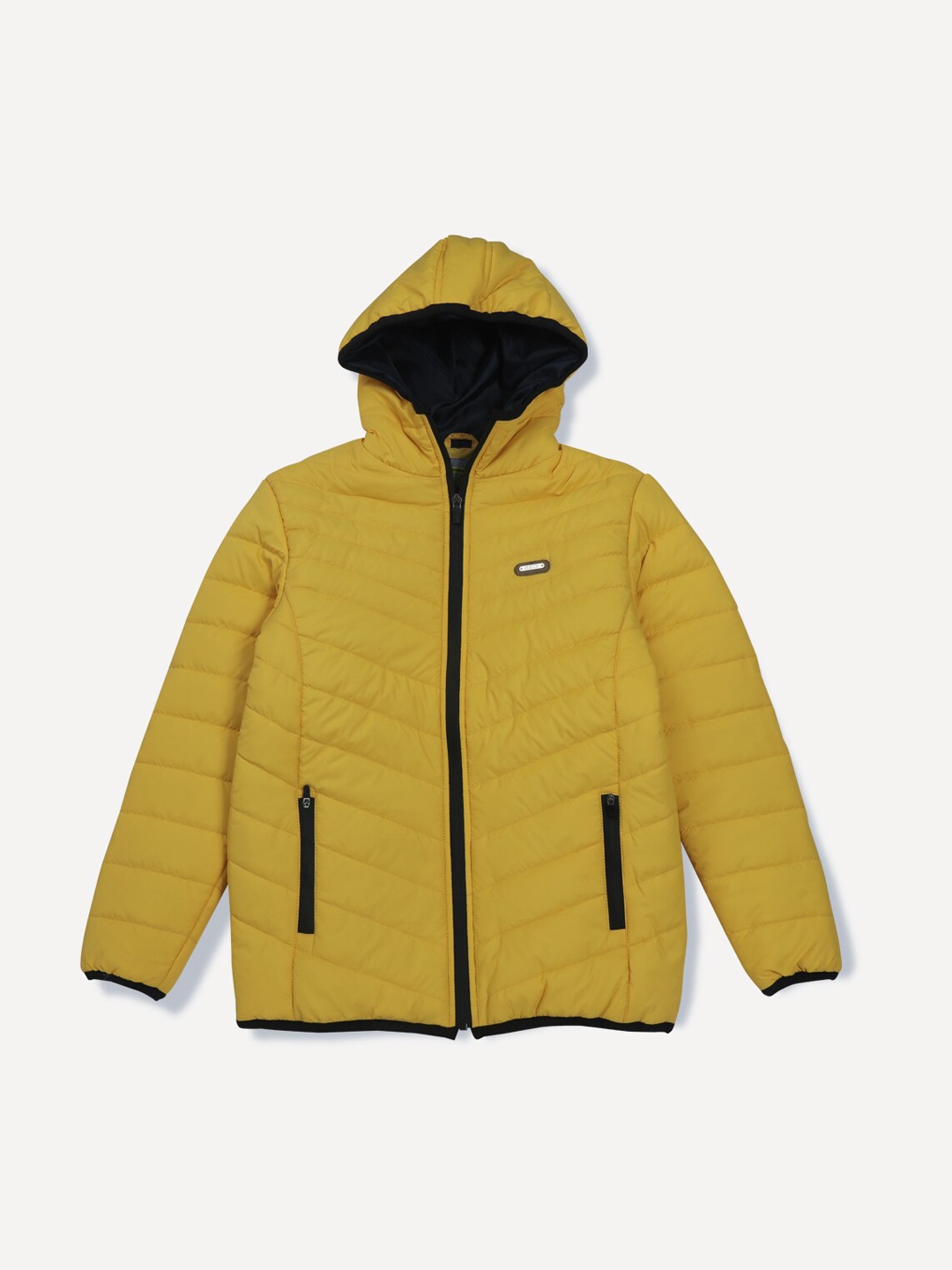 

Gini and Jony Boys Solid Hooded Padded Jacket, Mustard