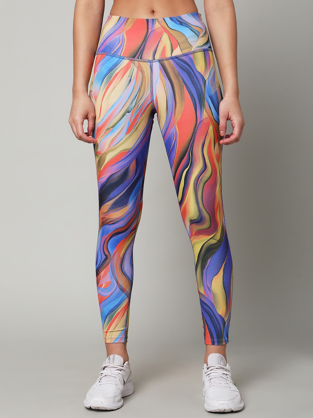 

Silvertraq Women Abstract Printed Ankle Length Leggings, Blue