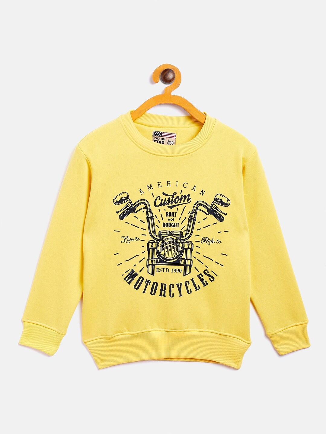 

Duke Boys Printed Cotton Fleece Sweatshirt, Yellow