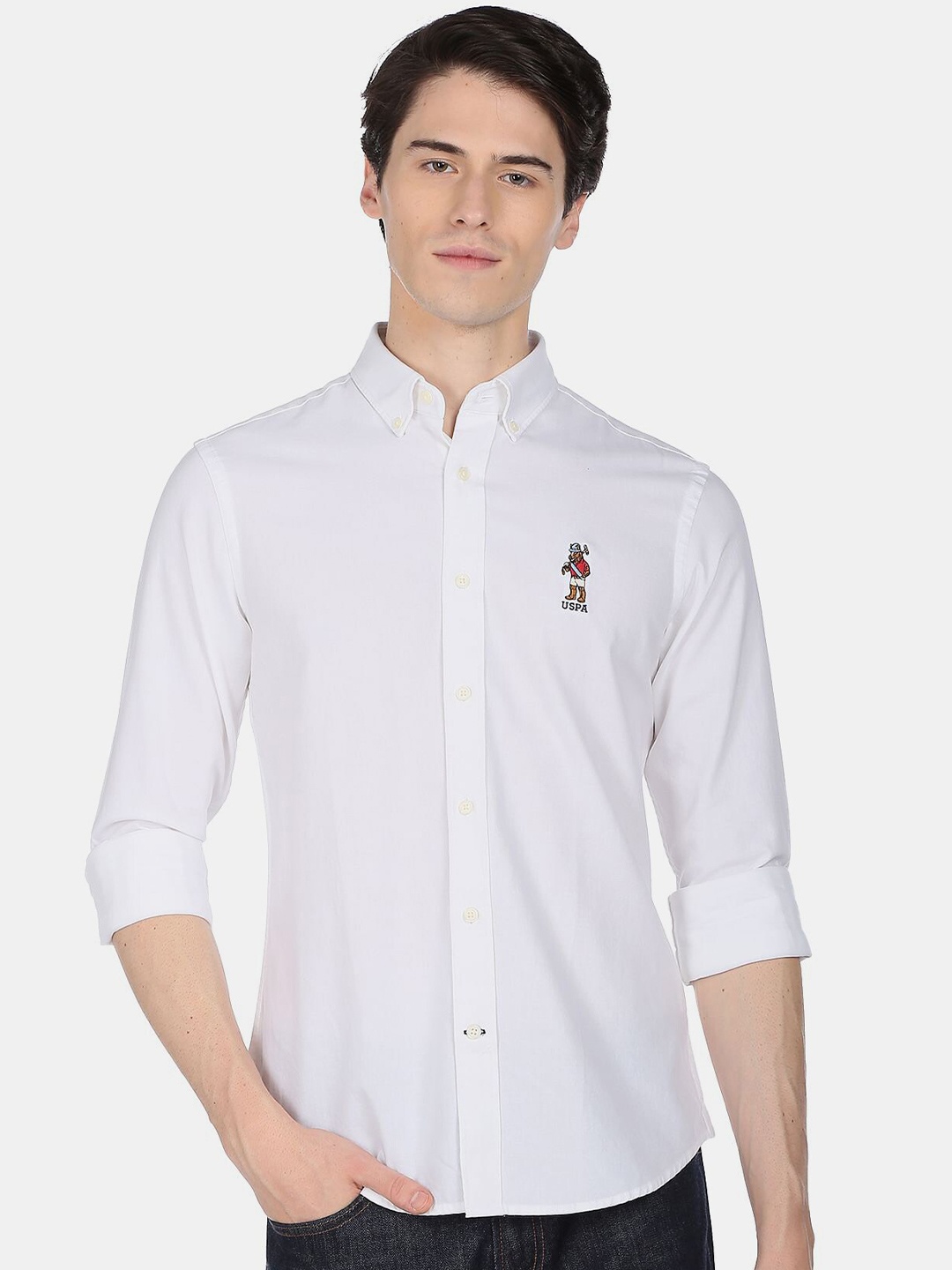

U.S. Polo Assn. Men Casual Cotton Shirt, White