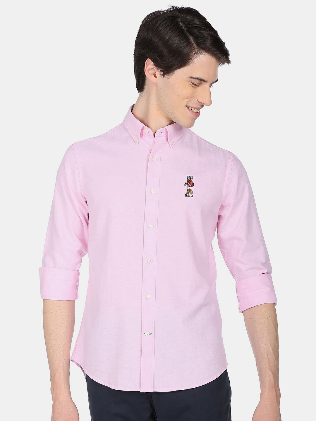 

U.S. Polo Assn. Men Casual Pure Cotton Shirt, Pink