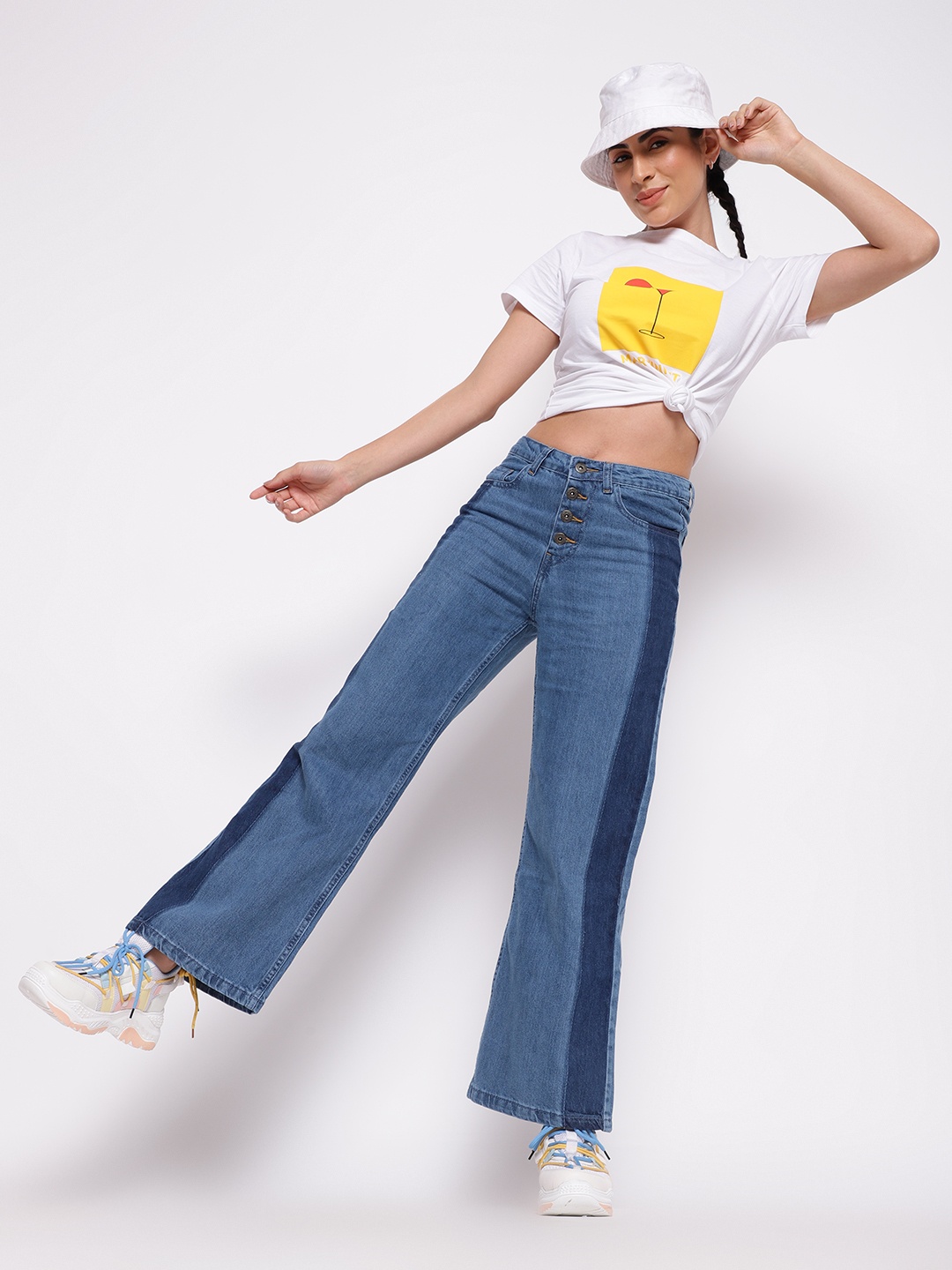 

Belliskey Women Boyfriend Fit High-Rise Jeans, Blue