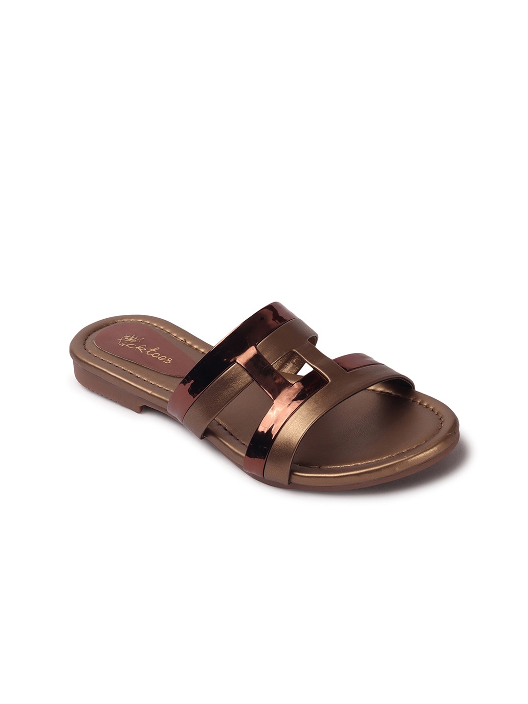 

Picktoes Women Open Toe Flats, Copper