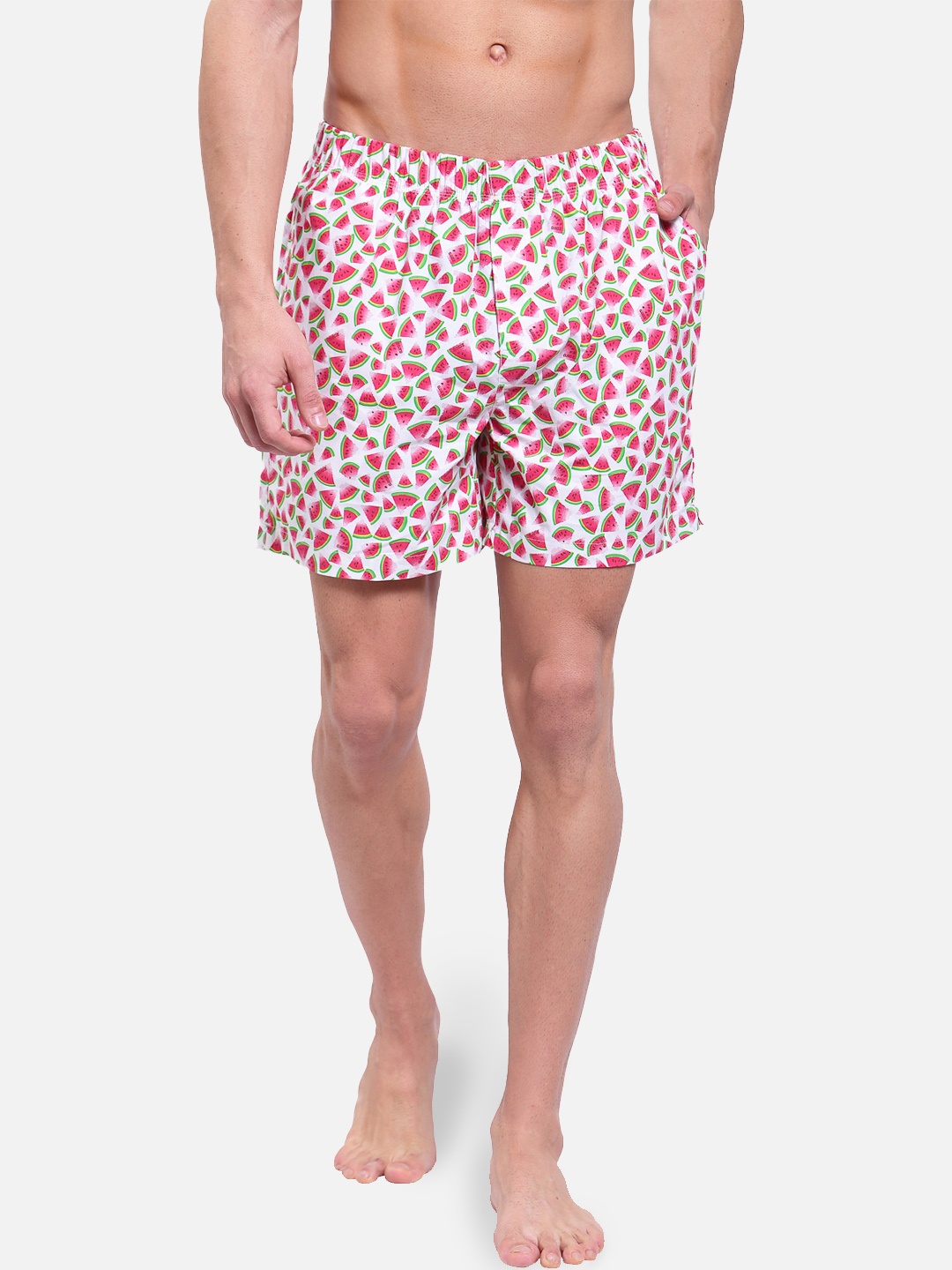 

Zoiro Men Printed Pure Cotton Boxer, White
