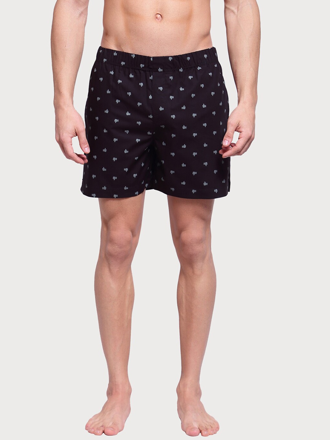 

Zoiro Men Printed Pure Cotton Boxer, Black