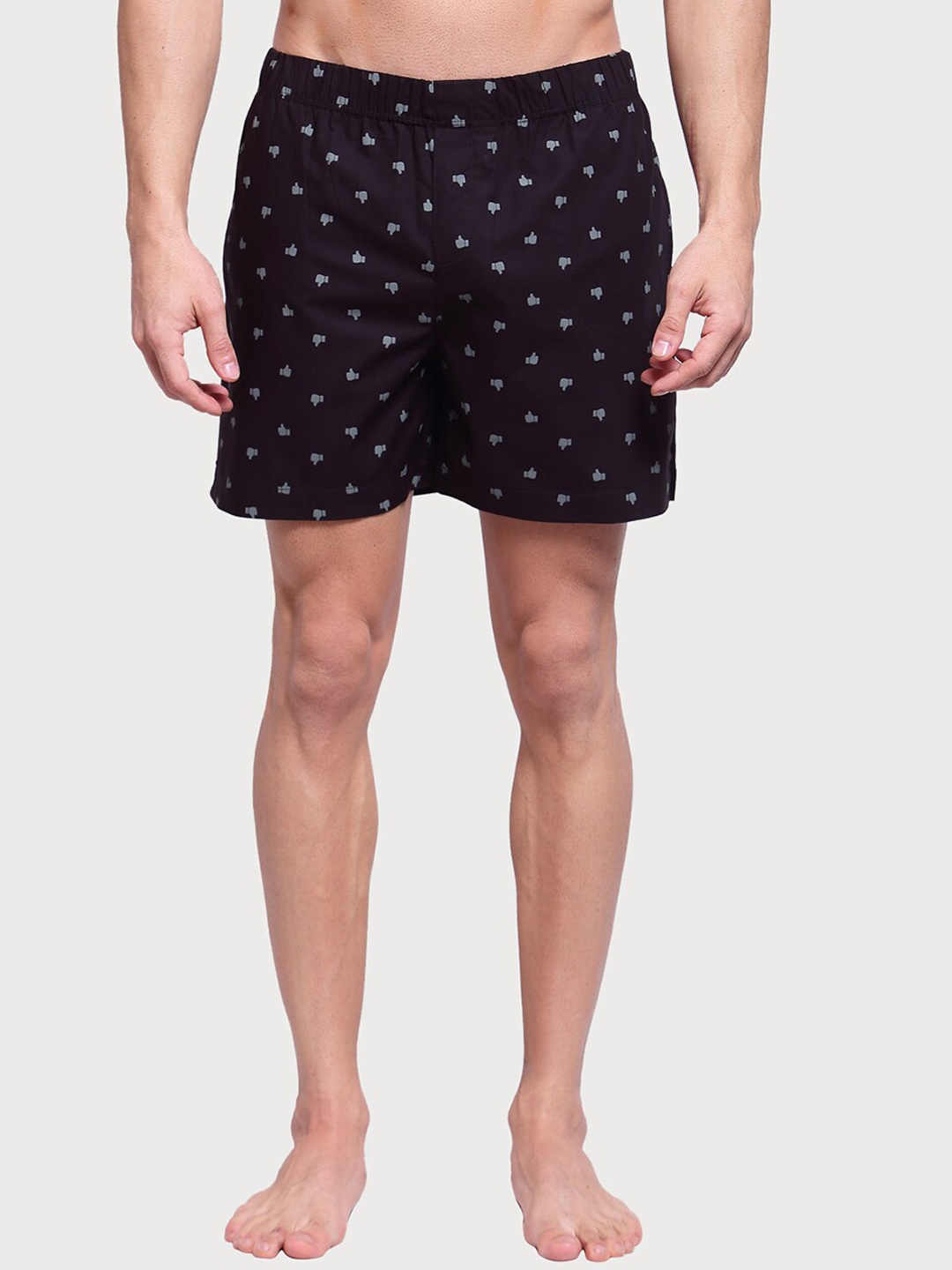 

Zoiro Men Printed Pure Cotton Boxer, Black