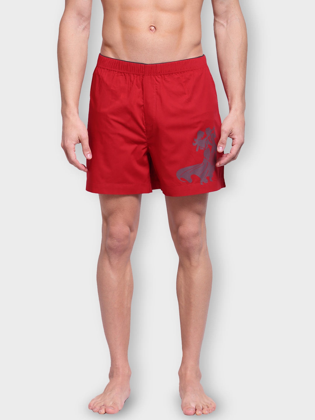 

Zoiro Men Printed Pure Cotton Boxer, Red