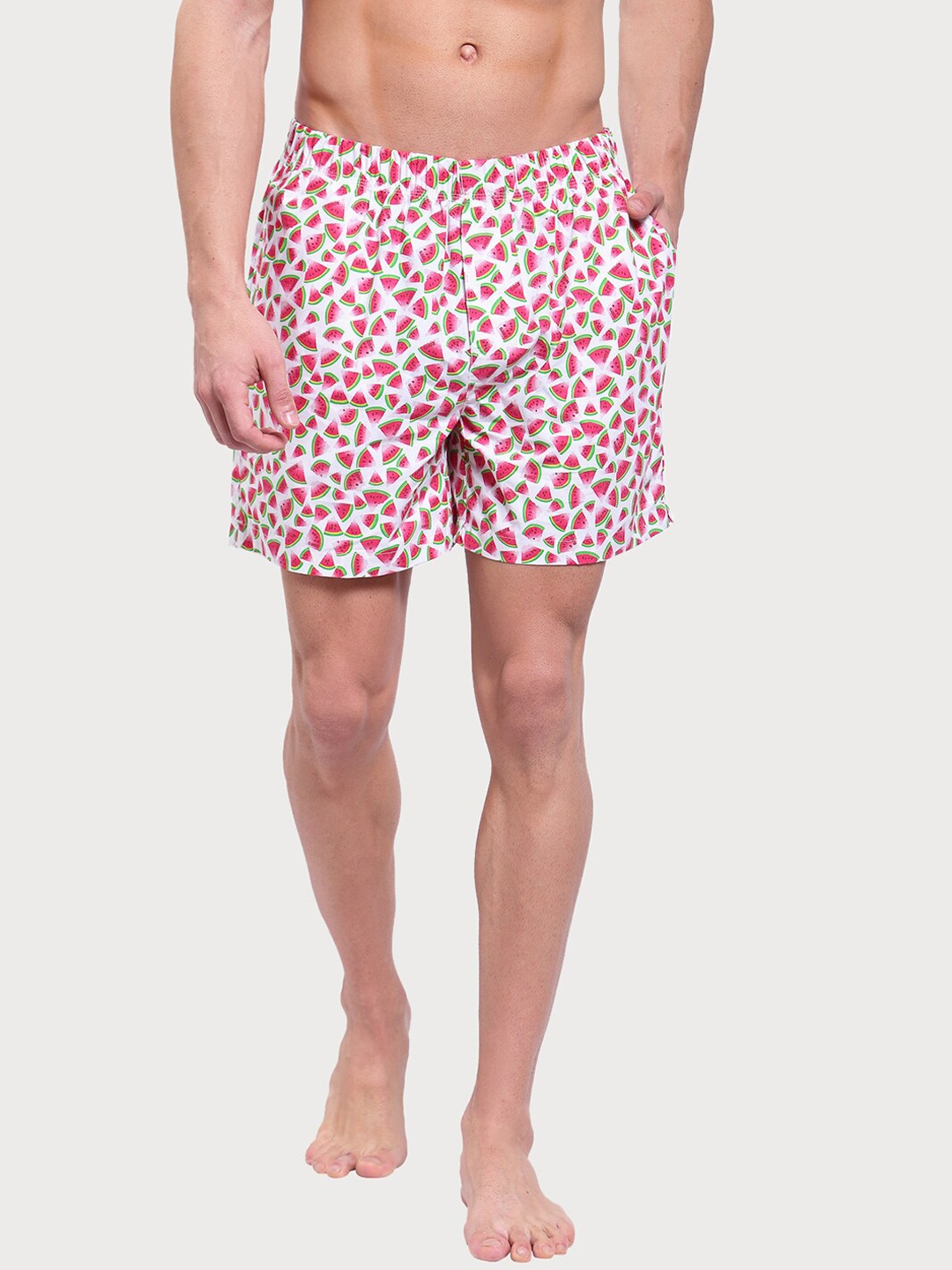 

Zoiro Men Printed Pure Cotton Boxer, White