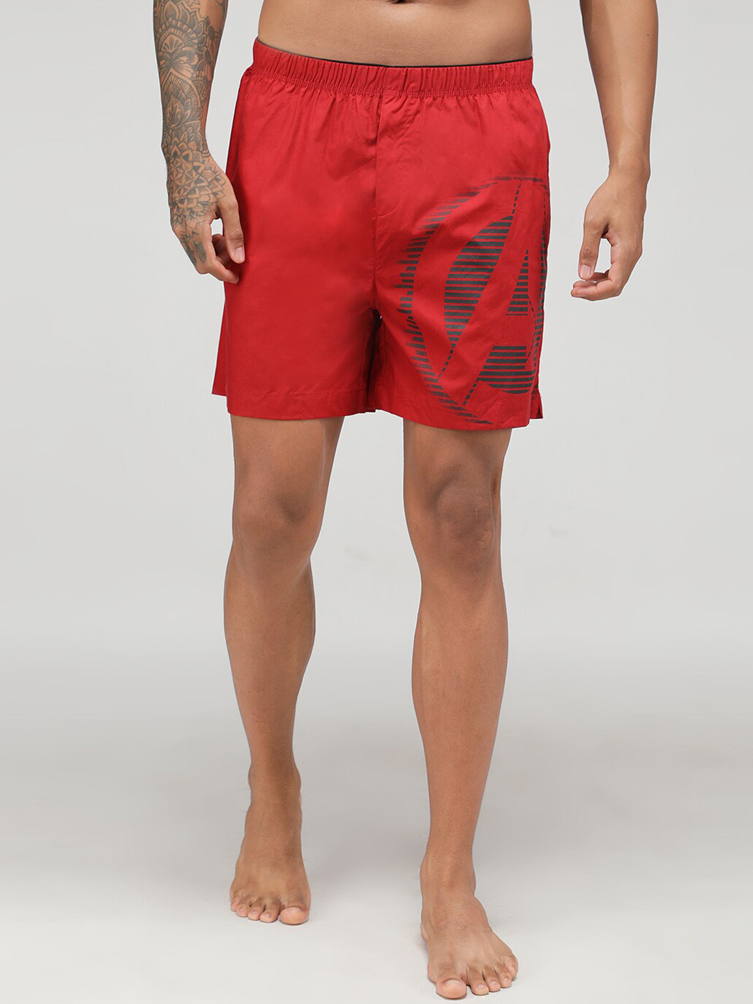 

Zoiro Men Avengers Printed Pure Cotton Boxer, Red