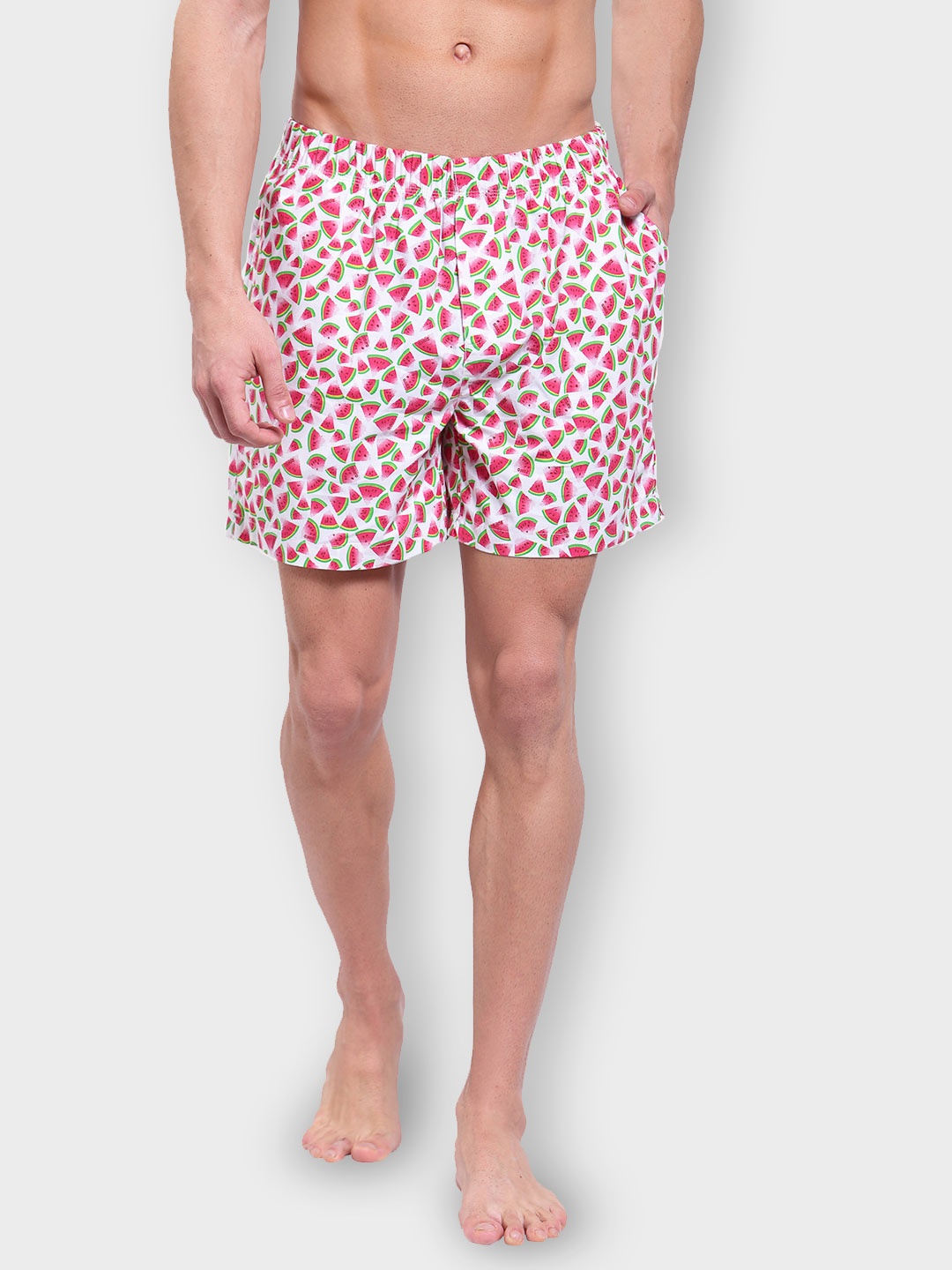 

Zoiro Men Printed Pure Cotton Boxers, White