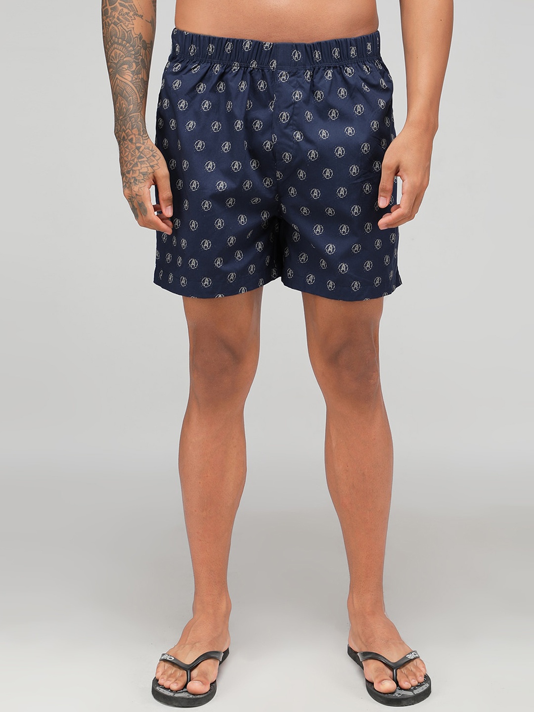 

Zoiro Men Avengers Printed Pure Cotton Boxers, Navy blue