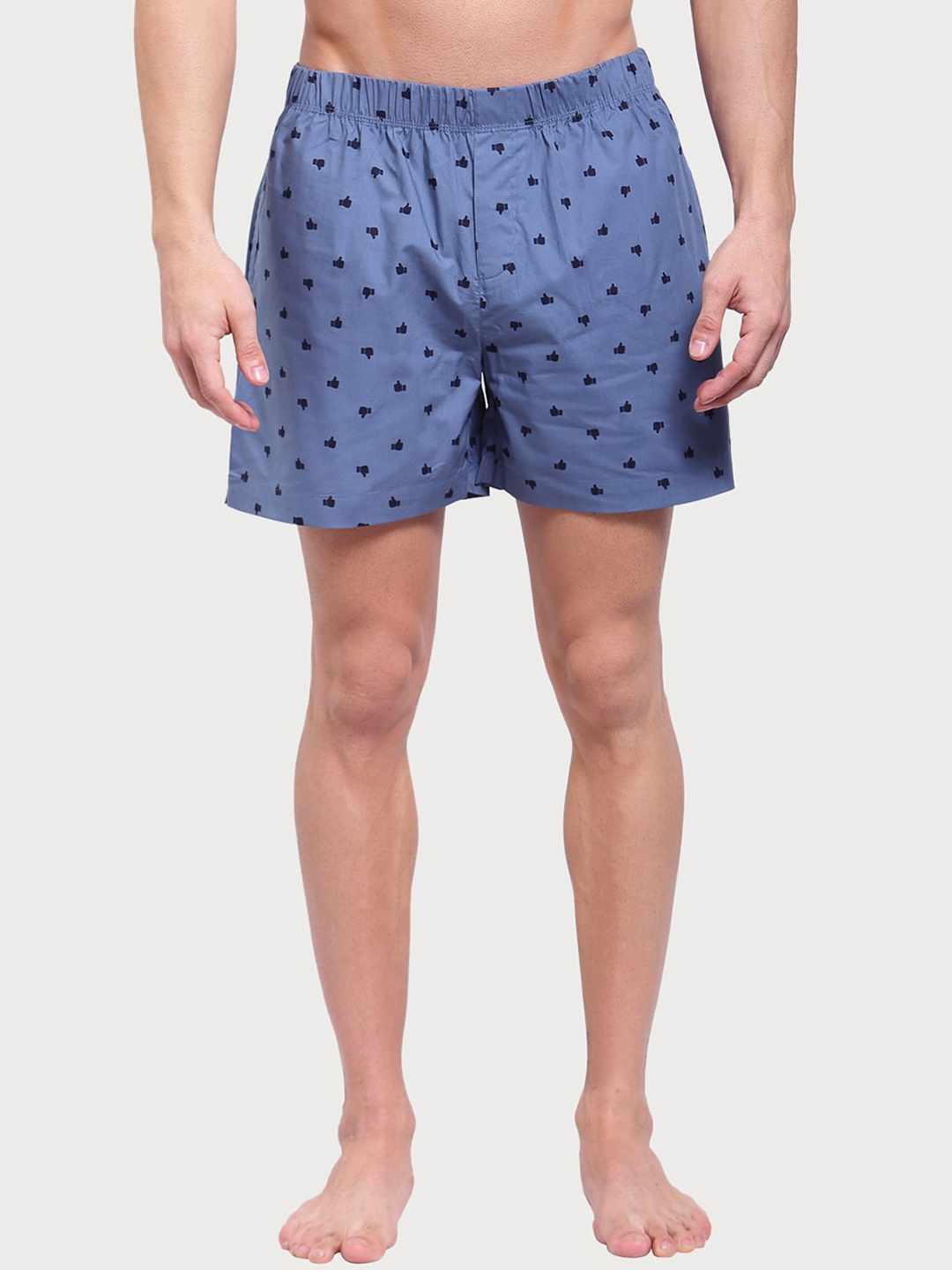 

Zoiro Men Printed Pure Cotton Boxer, Blue