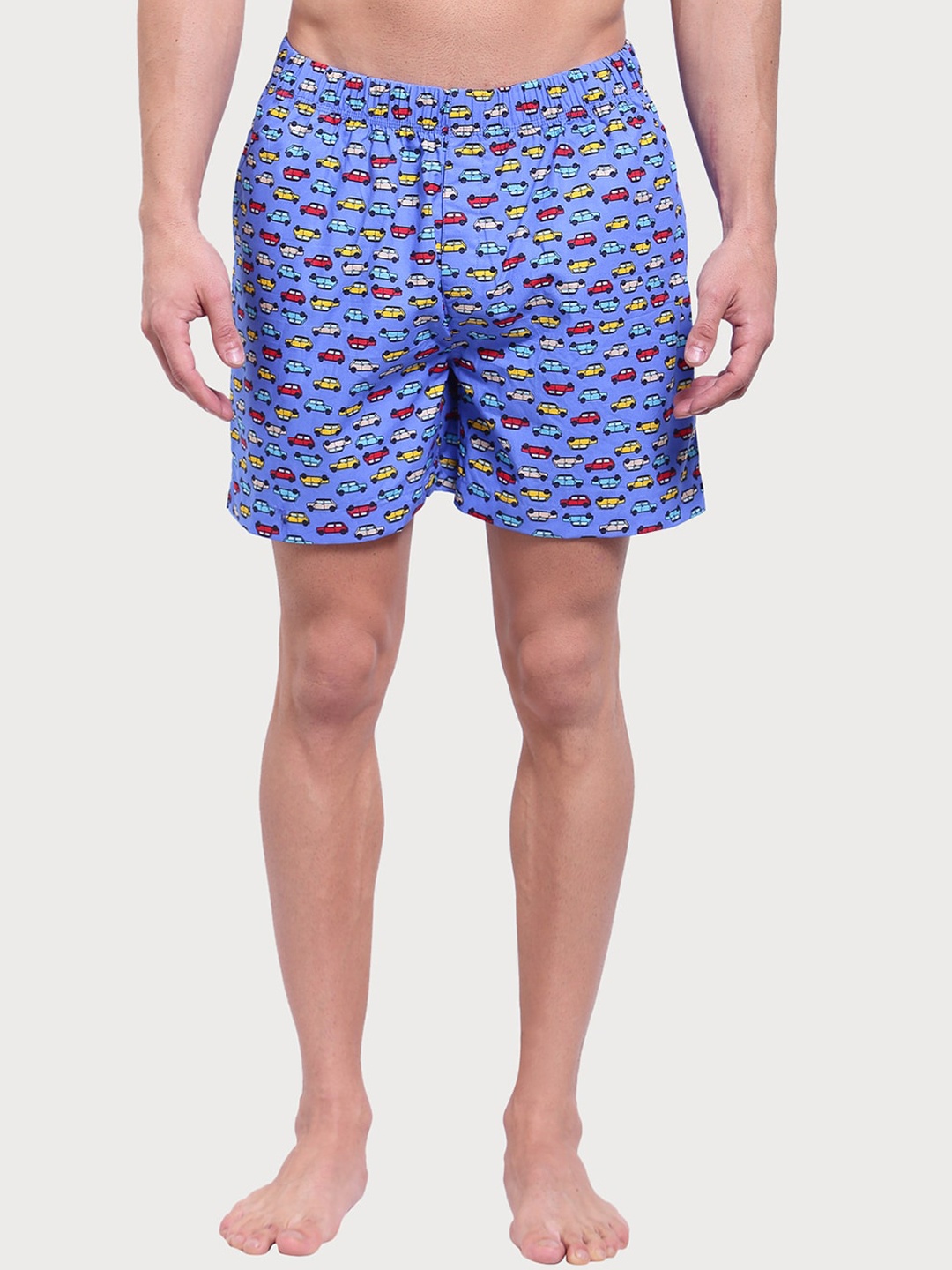 

Zoiro Men Printed Pure Cotton Boxer, Blue
