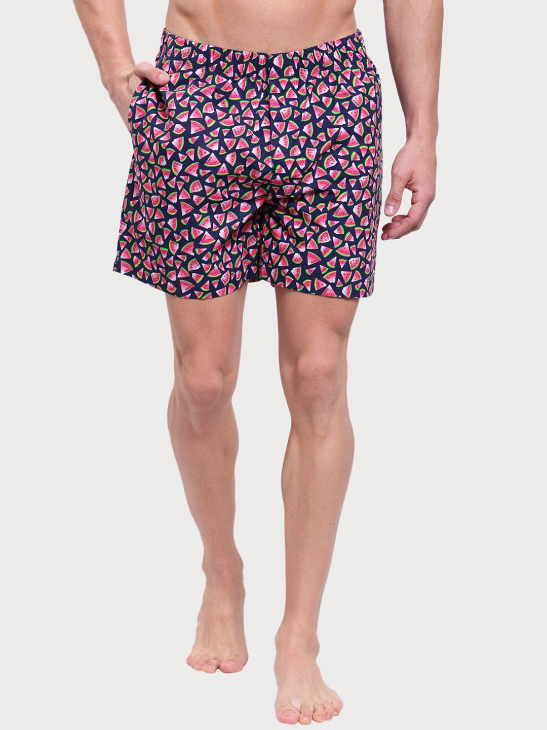 

Zoiro Men Printed Pure Cotton Boxer, Blue