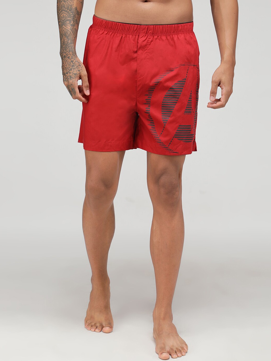 

Zoiro Men Avengers Printed Pure Cotton Boxer, Red