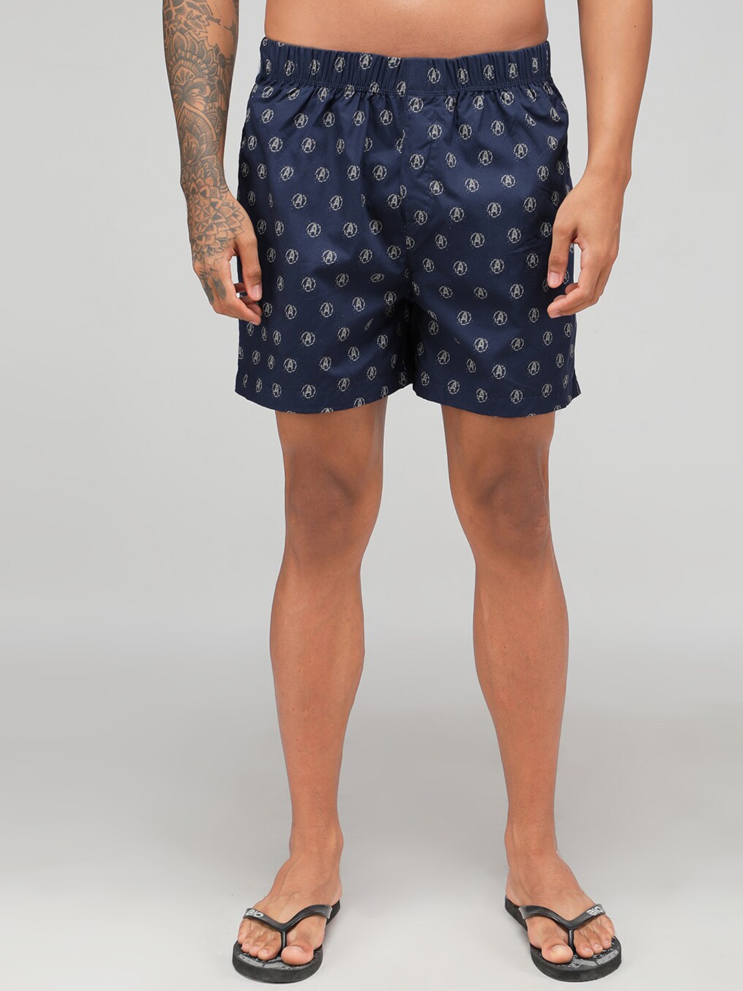 

Zoiro Men Avengers Printed Pure Cotton Boxers, Navy blue