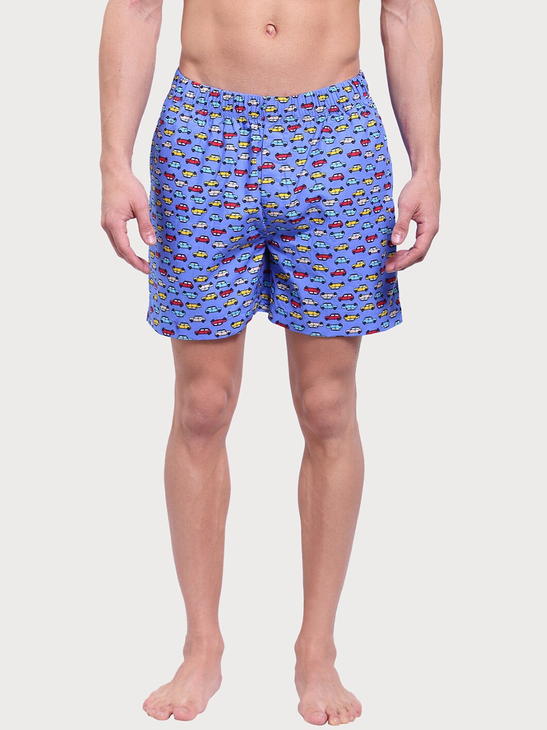 

Zoiro Men Printed Pure Cotton Boxers, Blue
