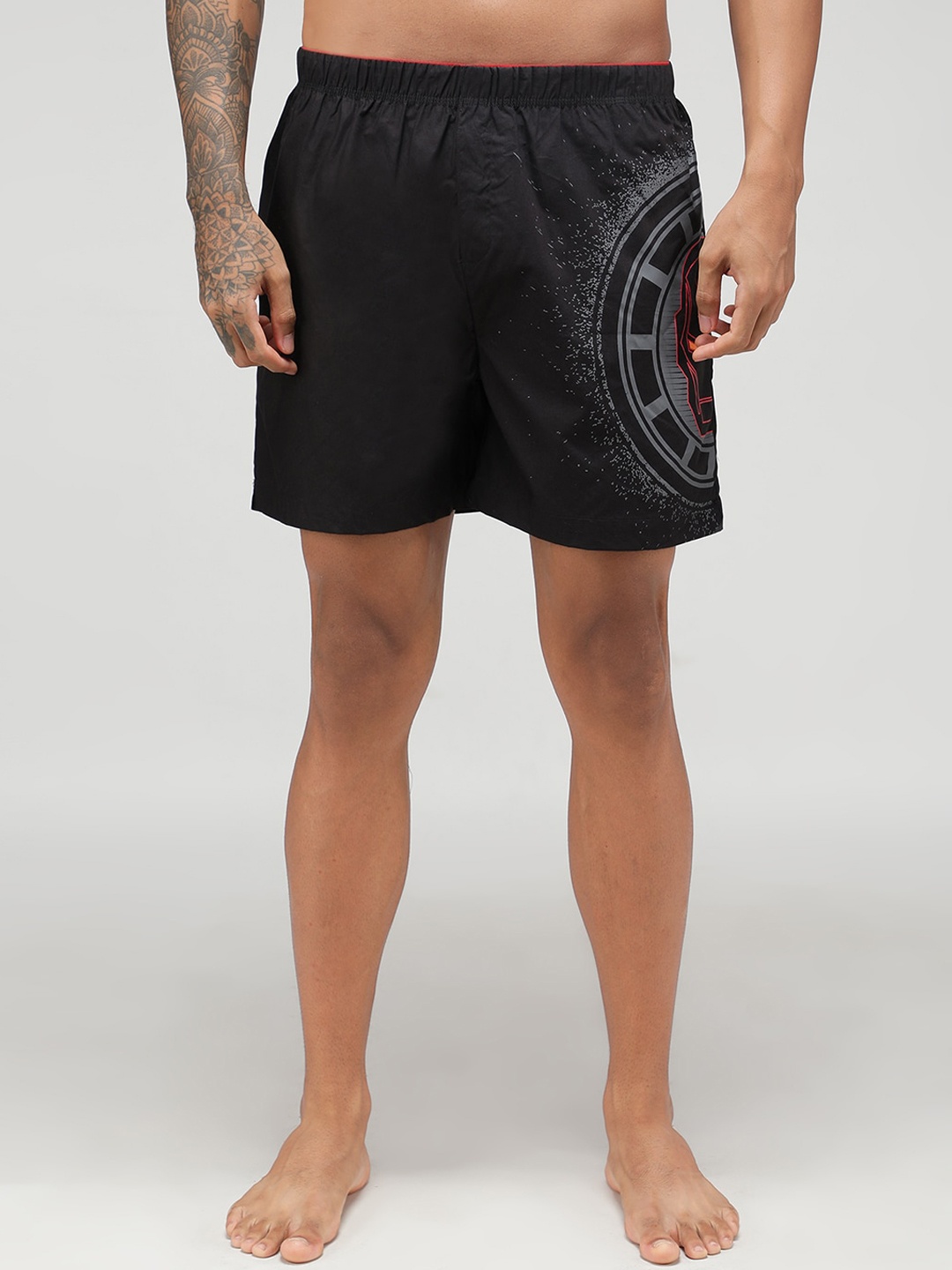 

Zoiro Men Iron Man Printed Pure Cotton Boxer ZOIROMARVEL#M34, Black