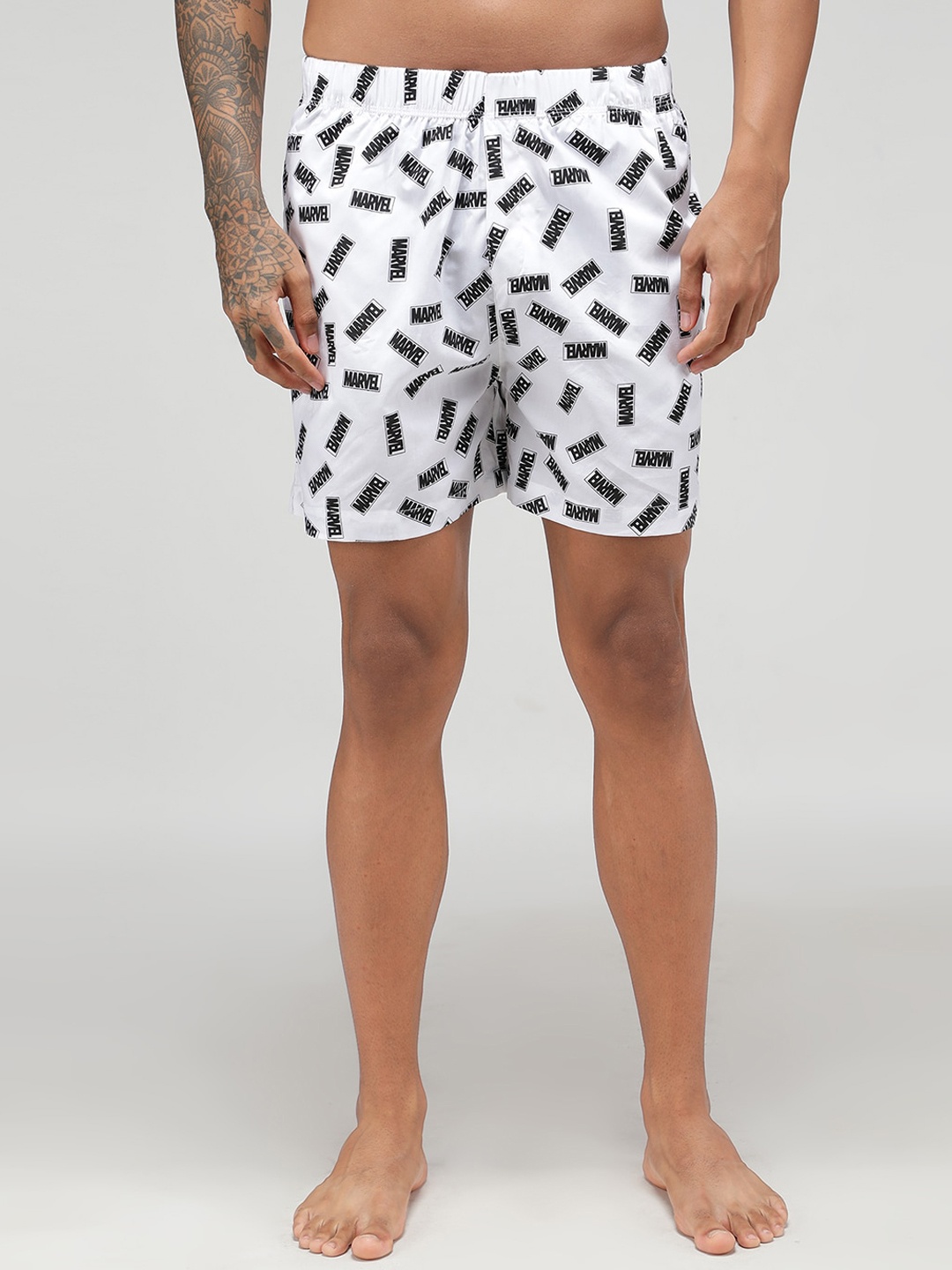 

Zoiro Men Marvel Printed Pure Cotton Boxer ZOIROMARVEL#M54, White