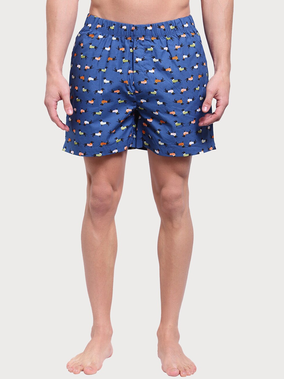 

Zoiro Men Printed Pure Cotton Boxer ZOIROTRENDS#27, Blue