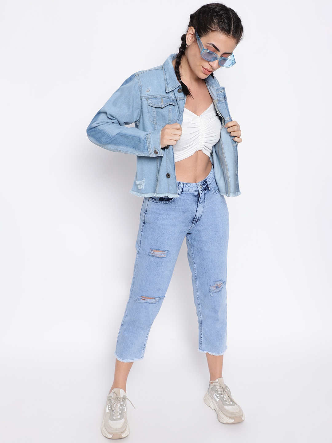 

Belliskey Women Lightweight Crop Denim Jacket, Blue