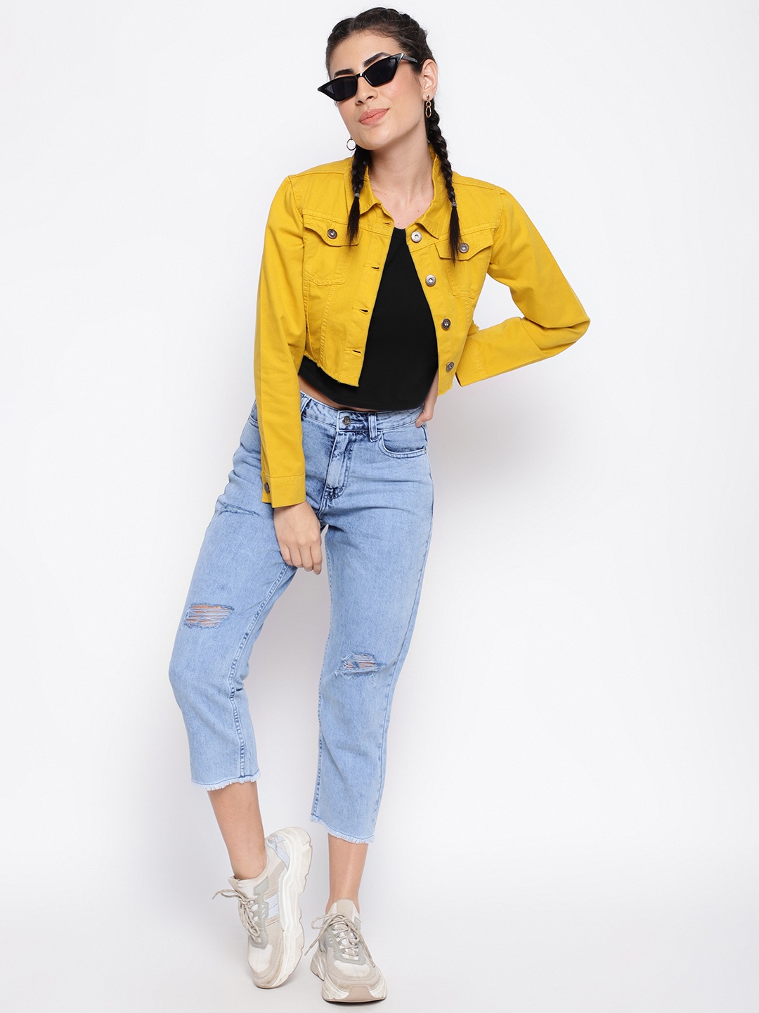 

Belliskey Women Lightweight Crop Denim Jacket, Mustard