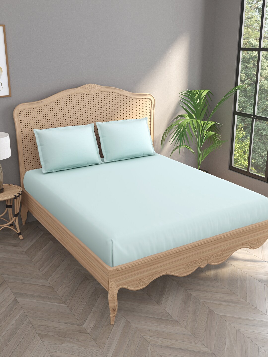 

Gulaab Jaipur Sea Green 800 TC Egyptian Cotton King Bedsheet with 2 Pillow Covers
