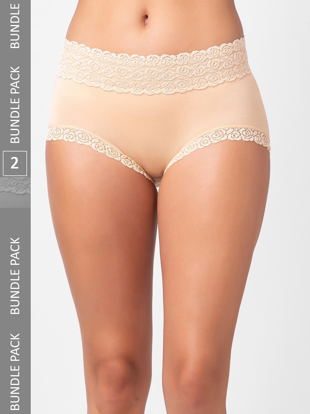 

FashionRack Women Pack Of 2 Assorted Cotton Hipster Briefs
