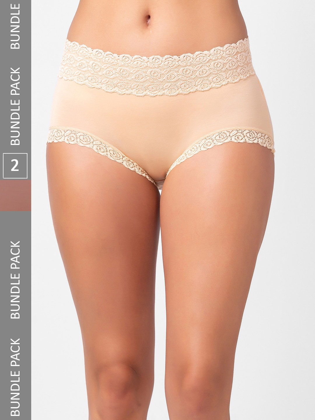 

FashionRack Women Pack Of 2 Assorted Cotton Hipster Briefs