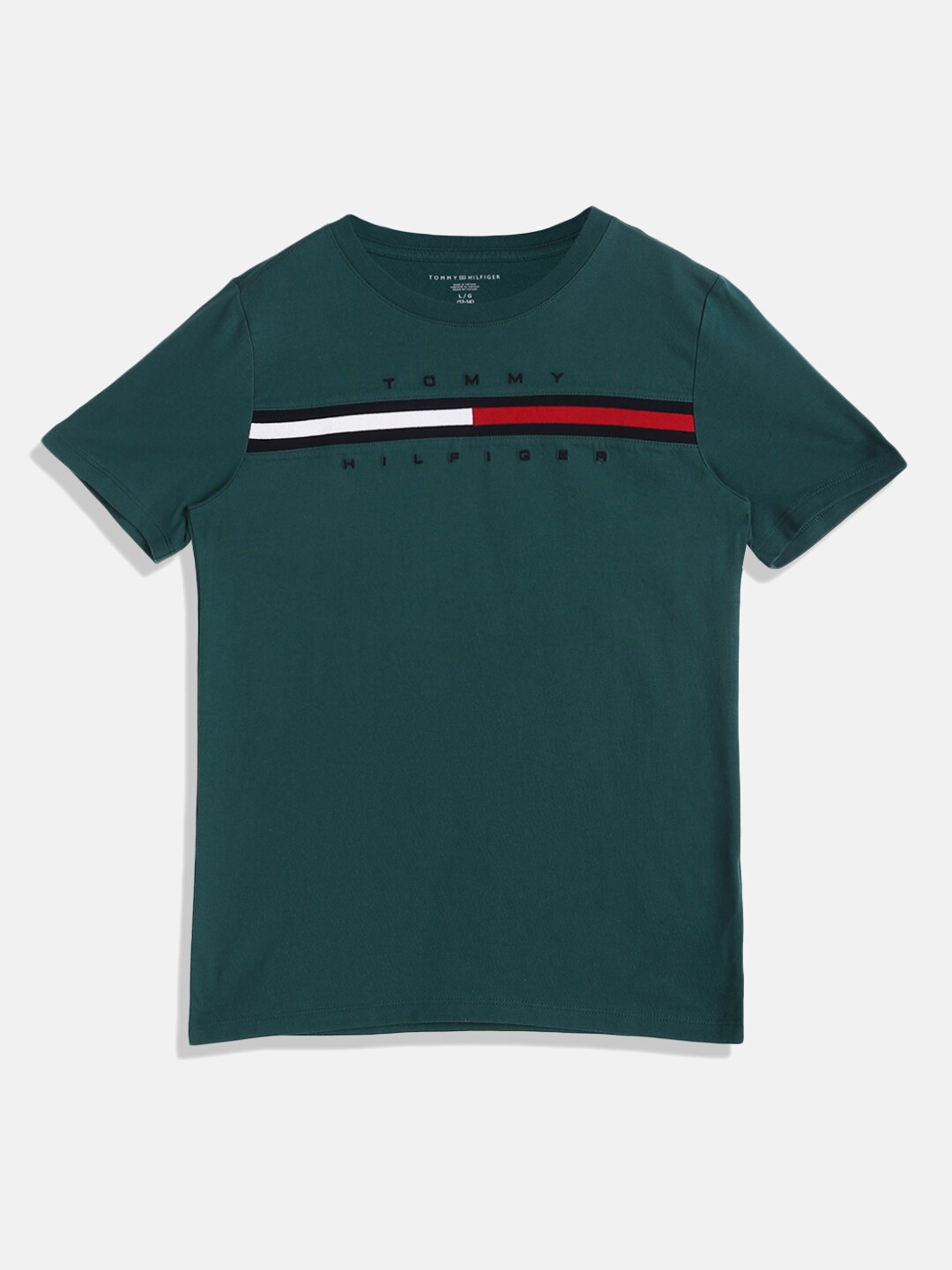 

Tommy Hilfiger Boys Green V-Neck T-shirt