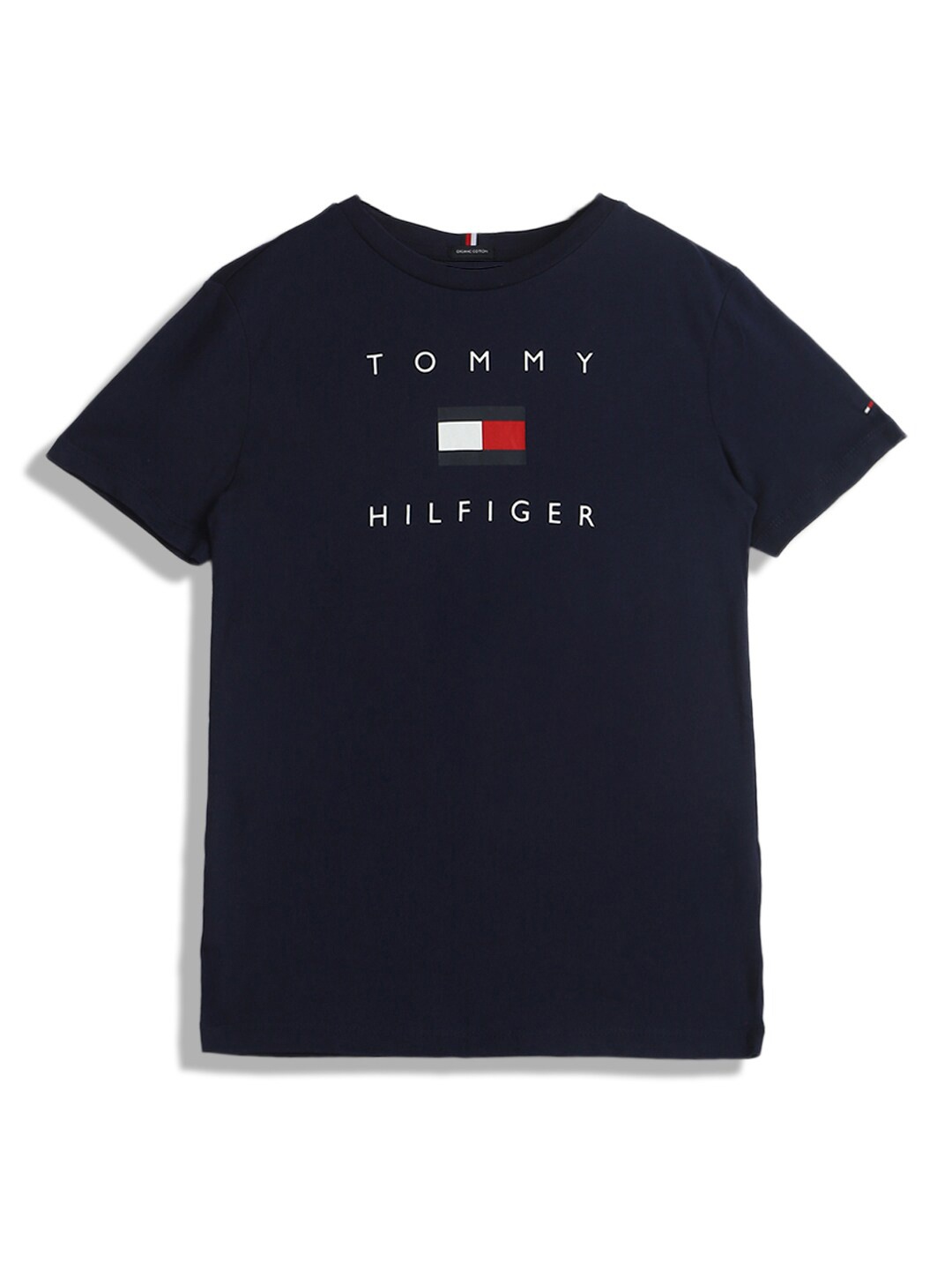 

Tommy Hilfiger Boys Typography Printed Organic Cotton T-shirt, Navy blue