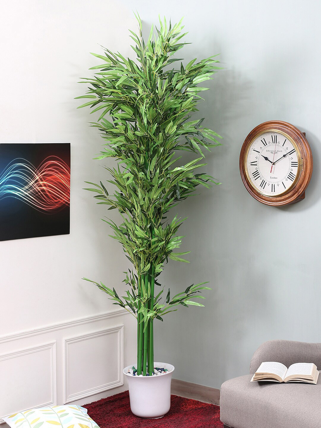 

Fourwalls Green Bamboo Artificial Plants Without Pot