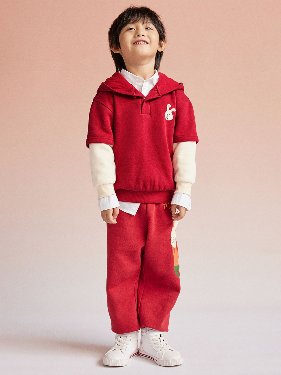 

H&M Boys Printed Hoodie, Red