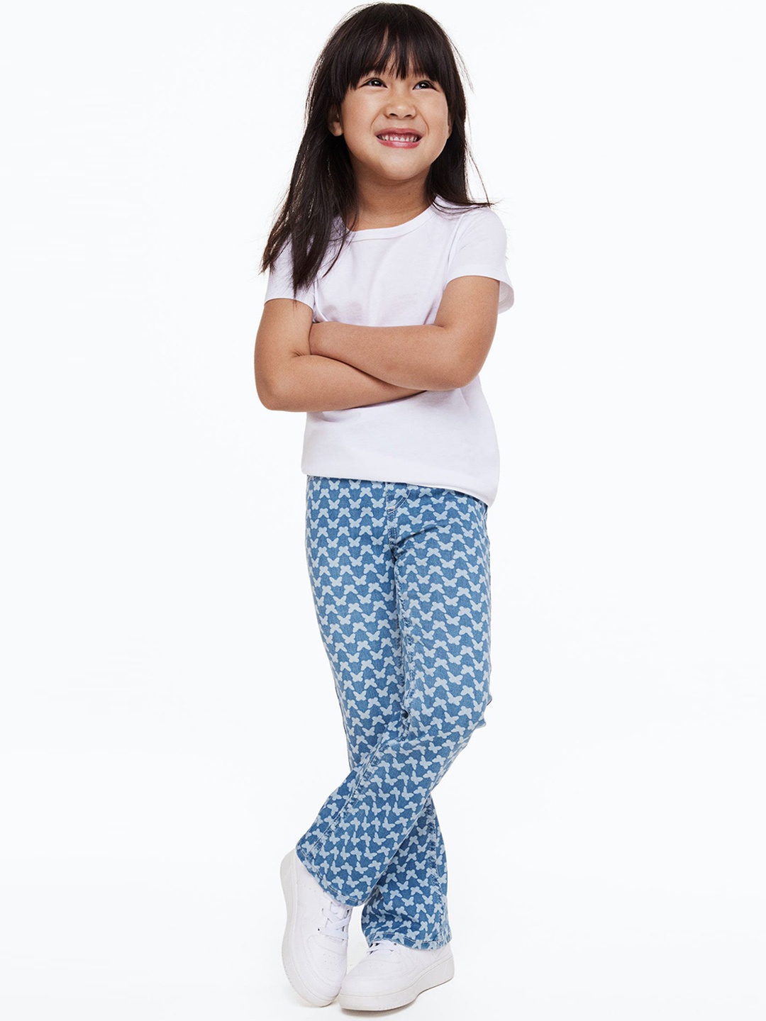 

H&M Girls Flared Pull-On Jeans, Blue