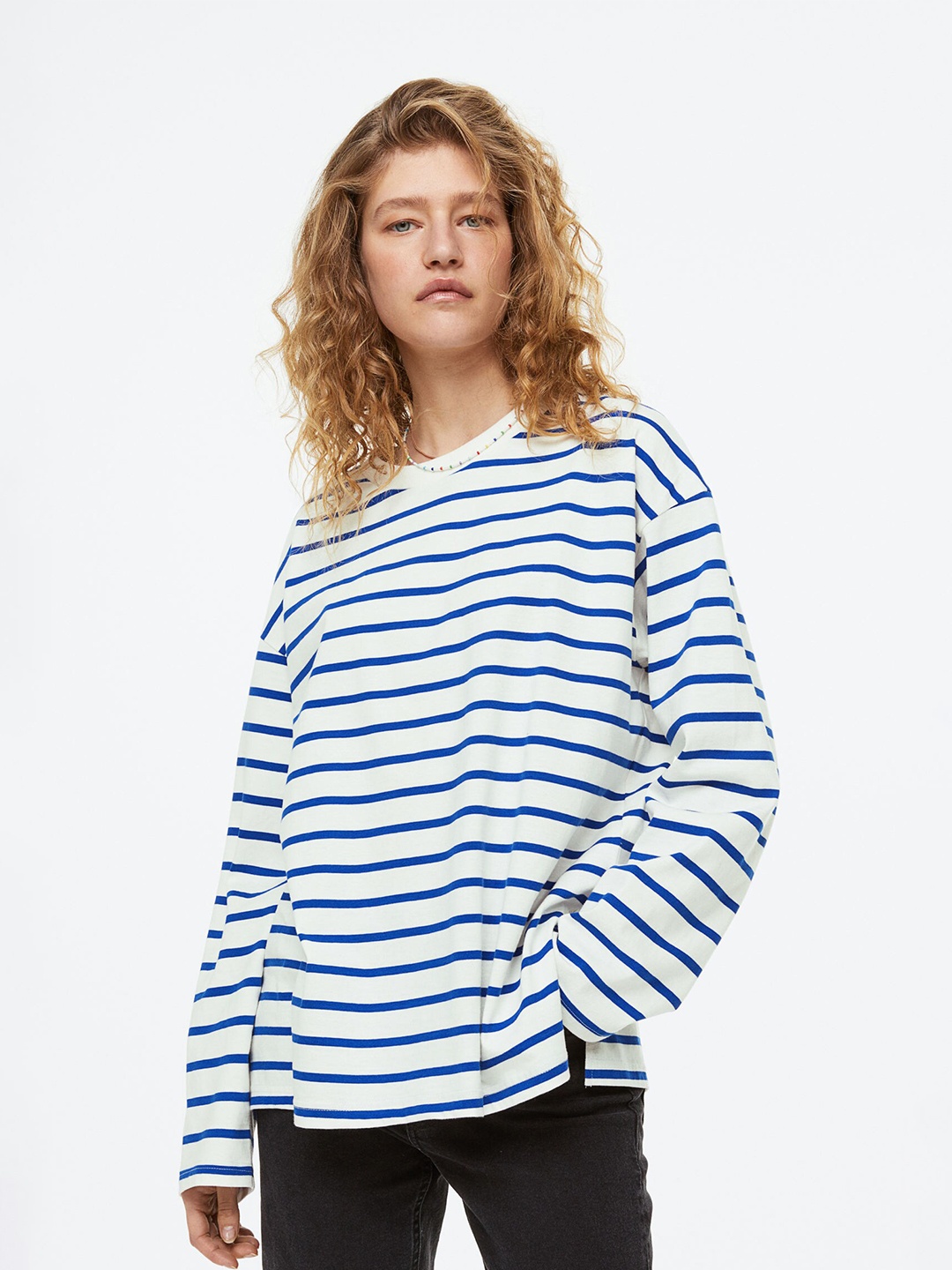 

H&M Women Oversized Jersey Top, White